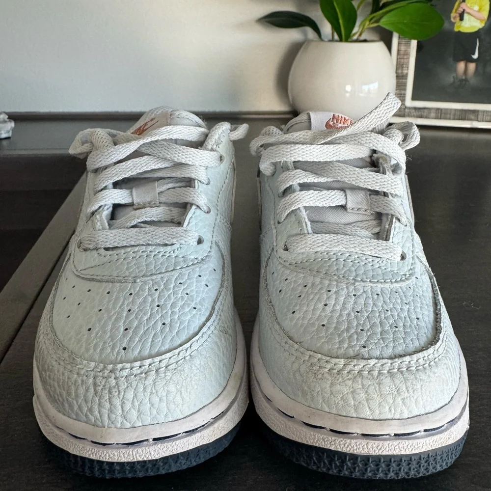 Nike Kids' Air Force 1 Sneakers - Gray/Silver/Light Blue 9C